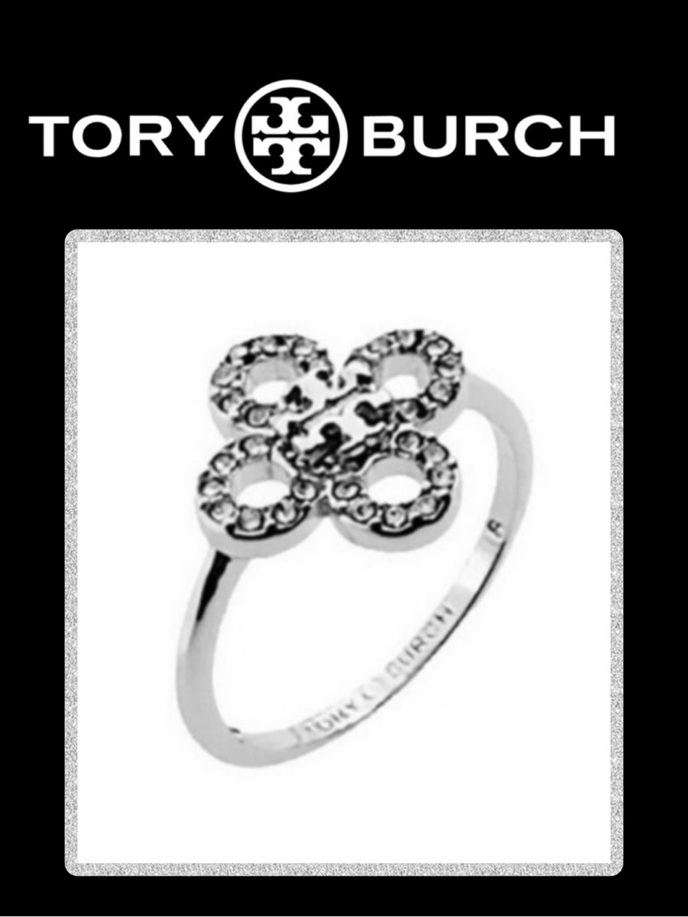 TORY BURCH Britten Logo Pavé Ring
